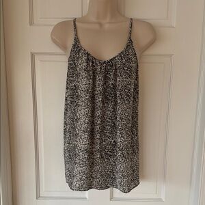 LOFT Black White Speckled Sleeveless Tank Top Size M